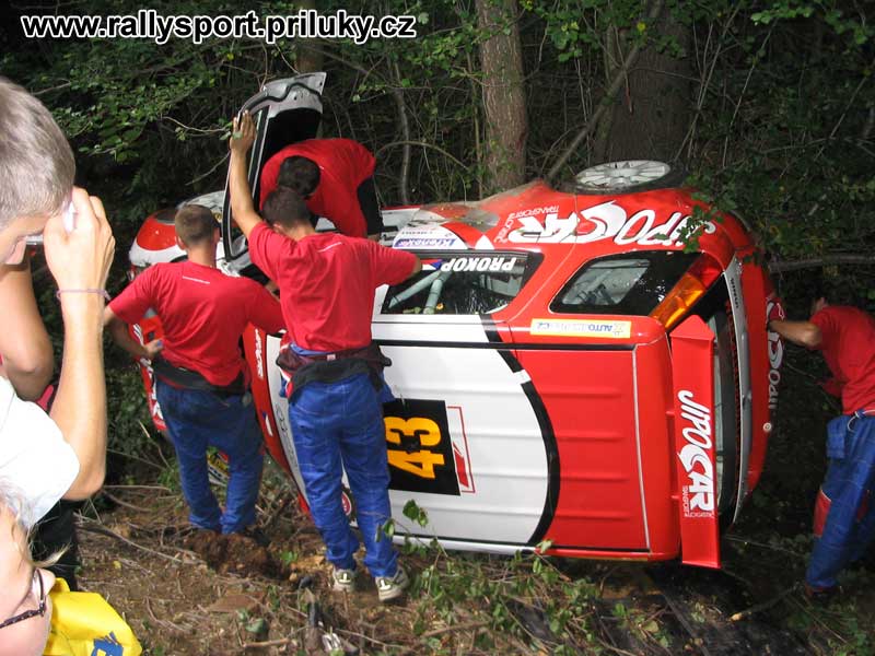 Havárie Martina Prokopa na Barum rally 2005